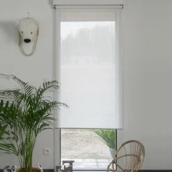 MADECOSTORE Store Enrouleur Voile De Lin Blanc - Gamme Must - Blanc - L64 X H250cm - Blanc