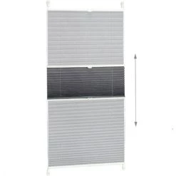 Relaxdays Store Vénitien Sans Perçage Volet Fenêtre Gris 80 X 130 Cm Laisse Passer La Lumière, Gris -Promos Store Boutique 37858571 5