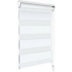 VOUNOT Store Enrouleur Jour Nuit Double 55x150cm Blanc