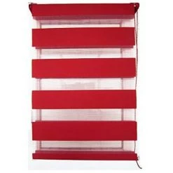 MADEINNATURE Store Enrouleur Jour-nuit, Fixation Sans Perçage DIMENSIONS ET COULEURS AU CHOIX - Rouge - 180 Cm - 42 Cm. - Rouge