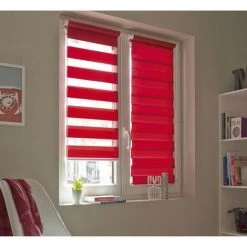 MADEINNATURE Store Enrouleur Jour-nuit, Fixation Sans Perçage DIMENSIONS ET COULEURS AU CHOIX - Rouge - 180 Cm - 42 Cm. - Rouge -Promos Store Boutique 38420841 3