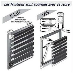 MADEINNATURE Store Enrouleur Jour-nuit, Fixation Sans Perçage DIMENSIONS ET COULEURS AU CHOIX - Rouge - 180 Cm - 42 Cm. - Rouge -Promos Store Boutique 38420841 4