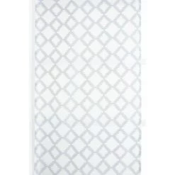 RIDEAUDISCOUNT Panneau Japonais 60 X 300 Cm à Scratch Grande Hauteur Brodé Motif Losanges Ethnique Blanc Gris - Blanc -Promos Store Boutique 39355360 3