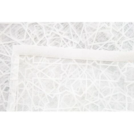 RIDEAUDISCOUNT Panneau Japonais Transparent 60 X 300 Cm à Scratch Grande Hauteur Brodé Motif Mosaique Blanc - Blanc 6 RIDEAUDISCOUNT Panneau Japonais Transparent 60 X 300 Cm à Scratch Grande Hauteur Brodé Motif Mosaique Blanc - Blanc – Image 4