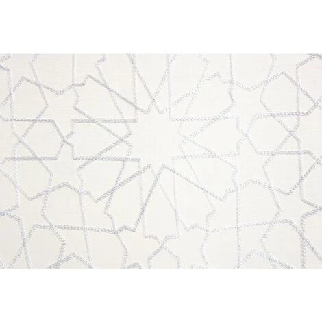 RIDEAUDISCOUNT Panneau Japonais Transparent 60 X 300 Cm à Scratch Grande Hauteur Brodé Motif Mosaique Blanc - Blanc 7 RIDEAUDISCOUNT Panneau Japonais Transparent 60 X 300 Cm à Scratch Grande Hauteur Brodé Motif Mosaique Blanc - Blanc – Image 5