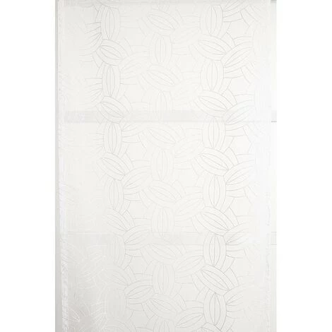 RIDEAUDISCOUNT Panneau Japonais Transparent 60 X 300 Cm à Scratch Grande Hauteur Floqué Relief Motif Graine De Café Blanc - Blanc 5 RIDEAUDISCOUNT Panneau Japonais Transparent 60 X 300 Cm à Scratch Grande Hauteur Floqué Relief Motif Graine De Café Blanc - Blanc – Image 3