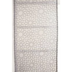 RIDEAUDISCOUNT Panneau Japonais Transparent 60 X 300 Cm à Scratch Grande Hauteur Brodé Motif Mosaique Gris - Gris -Promos Store Boutique 39355573 3