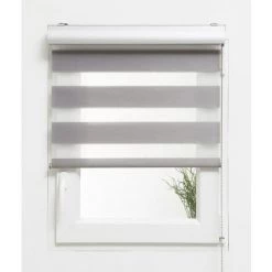 MADECOSTORE Store Enrouleur Jour Nuit Abeille Avec Coffre - Gamme Must - Gris - L63 X H250cm - Gris