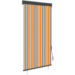 HAPPYSHOPPING Store Roulant D'exterieur 80x250 Cm Jaune Et Bleu