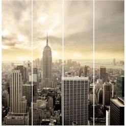 BILDERWELTEN Ensemble De Rideaux Coulissants - Manhattan Dawn - 4 Rideaux à Panneaux Dimension: 250 X 240cm (4 Rideaux á 250 X 60cm), Système De Montage: Sans Suspension 9 BILDERWELTEN Ensemble De Rideaux Coulissants - Manhattan Dawn - 4 Rideaux à Panneaux Dimension: 250 X 240cm (4 Rideaux á 250 X 60cm), Système De Montage: Sans Suspension -Promos Store Boutique 41692600 3