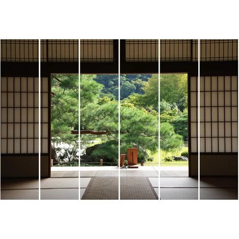 BILDERWELTEN Ensemble De Rideaux Coulissants - Dojo In Harmony - 6 Rideaux à Panneaux Dimension: 250 X 360cm (6 Rideaux á 250 X 60cm), Système De Montage: Sans Suspension 5 BILDERWELTEN Ensemble De Rideaux Coulissants - Dojo In Harmony - 6 Rideaux à Panneaux Dimension: 250 X 360cm (6 Rideaux á 250 X 60cm), Système De Montage: Sans Suspension – Image 3