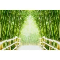 BILDERWELTEN Ensemble De Rideaux Coulissants - Bamboo Way - 6 Rideaux à Panneaux Dimension: 250 X 360cm (6 Rideaux á 250 X 60cm), Système De Montage: Sans Suspension -Promos Store Boutique 41693778 3