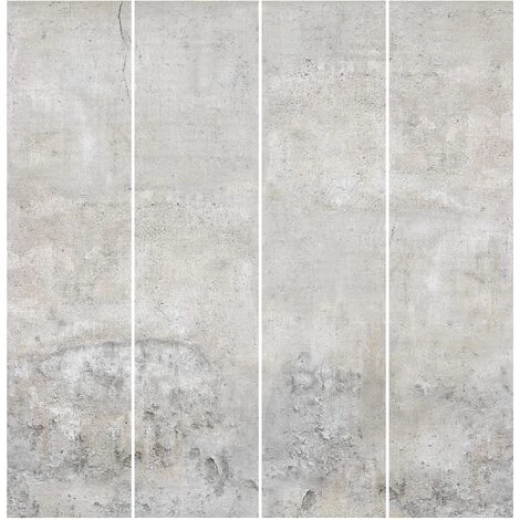 BILDERWELTEN Ensemble De Rideaux Coulissants - Shabby Concrete Look - 4 Rideaux à Panneaux Dimension: 250 X 240cm (4 Rideaux á 250 X 60cm), Système De Montage: Sans Suspension 5 BILDERWELTEN Ensemble De Rideaux Coulissants - Shabby Concrete Look - 4 Rideaux à Panneaux Dimension: 250 X 240cm (4 Rideaux á 250 X 60cm), Système De Montage: Sans Suspension – Image 3