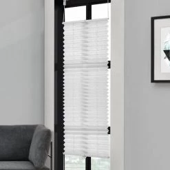 [neu.haus]® Plissé Prêt à Fixer - 50x150 Cm - Blanc - Protection Contre Le Soleil Et La Lumière - Opaque (sans Perçage)
