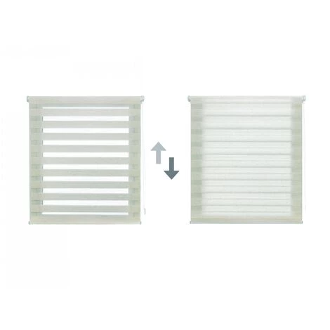 PUR LINE Store à Rouleau Nuit Et Jour Bicolore Avec Double Toile Et Chaîne Manuelle - Brut 6 PUR LINE Store à Rouleau Nuit Et Jour Bicolore Avec Double Toile Et Chaîne Manuelle - Brut – Image 4