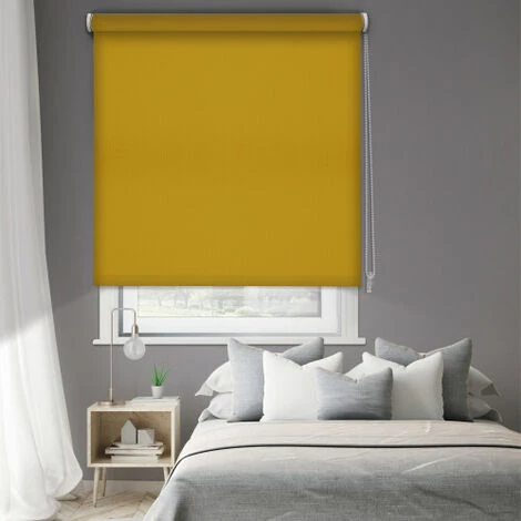 MADECOSTORE Store Enrouleur Occultant Uni H190cm - Moutarde - L64 X H190cm - Moutarde 3 MADECOSTORE Store Enrouleur Occultant Uni H190cm - Moutarde - L64 X H190cm - Moutarde