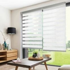 MADECOSTORE Store Enrouleur Jour Nuit Alutech Avec Coffre - Gamme Must - Blanc - L83 X H250cm - Blanc