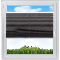 WOLTU Stores Plissés.Installation Rapide Sans Perçage.Stores Opaques Pour Fenêtres.90x130cm.Anthracite