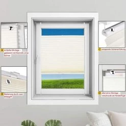 WOLTU Stores Plissés.Installation Rapide Sans Perçage.Stores Opaques Pour Fenêtres.90x130cm.Anthracite -Promos Store Boutique 44831854 3