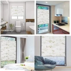 WOLTU Store Plissé Fixation Sans Perçage.Store De Fenêtre Avec Motif De Feuilles.60x130cm.Beige -Promos Store Boutique 44831887 4