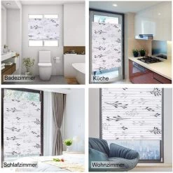 WOLTU Store Plissé Fixation Sans Perçage.Store De Fenêtre Avec Motif De Feuilles.60x130cm.Gris -Promos Store Boutique 44831888 4
