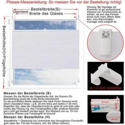 WOLTU Store Plissé Nid D'abeille.sans Perçage Avec Porte-Pince.Store Plissé Antisolaire.45x130cm.Blanc -Promos Store Boutique 44831973 3