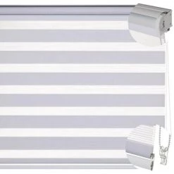 YESDEKO Store Enrouleur Nuit Jour Blanc 120x180cm Iris