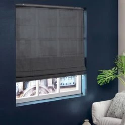 MADECOSTORE Store Bateau Tamisant Chiné Chambray - Gris Anthracite - L60 X H250cm - Gris Anthracite