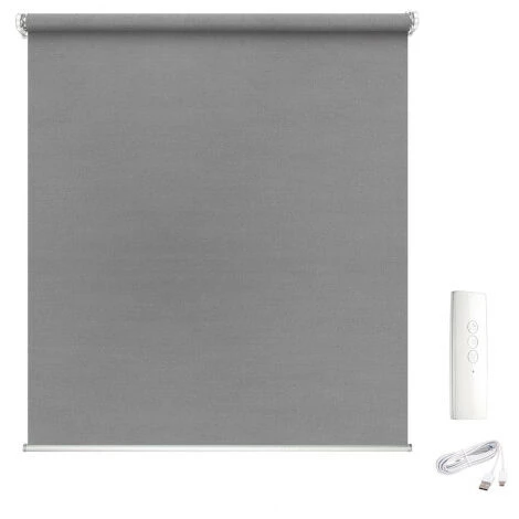MADECOSTORE Store Enrouleur Voile E-roll Motorisé - Gris - L104 X H250cm - Gris 4 MADECOSTORE Store Enrouleur Voile E-roll Motorisé - Gris - L104 X H250cm - Gris – Image 2