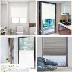 WOLTU Store Plissé Sans Perçage Pour Fenêtre Ou Porte.45x100cm.Blanc.PS5621ws01 -Promos Store Boutique 49240538 3