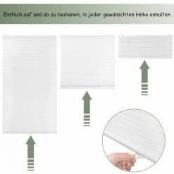 WOLTU Store Plissé En Polyester Store Enrouleur Sans Perçage Opaque Filtrage De La Lumière Stores Vénitiens Sans Fil.110x130cm -Promos Store Boutique 49240543 3