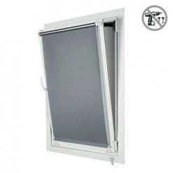 STORES DECO Store Occultant EasyFix, Installation Sans Perçage, Argent, 45 X 180cm