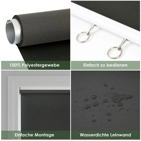 Hengda Paravent Extérieur Rétractable 100x140cm Gris Anthracite Store Vertical,pour Balcon Et Terrasse, Pare-soleil, Brise-vu. 5 Hengda Paravent Extérieur Rétractable 100x140cm Gris Anthracite Store Vertical,pour Balcon Et Terrasse, Pare-soleil, Brise-vu. – Image 3