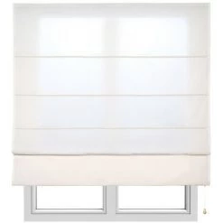 STORESDECO Store Bateau Avec Baleines, Store Textile Tamisant, Écru, 45 X 175cm