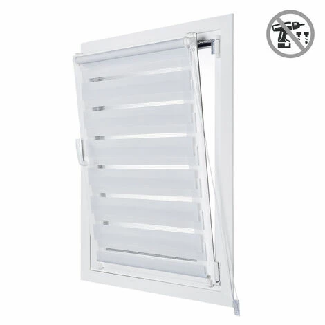 STORESDECO Store Jour/Nuit EasyFix, Installation Sans Perçage, Blanc, 45 X 180cm 3 STORESDECO Store Jour/Nuit EasyFix, Installation Sans Perçage, Blanc, 45 X 180cm