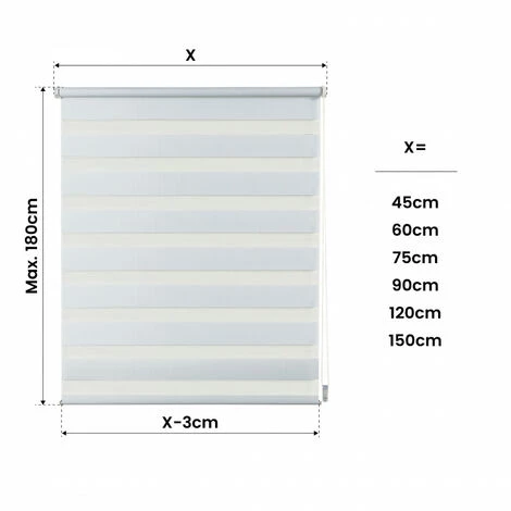 STORESDECO Store Jour/Nuit EasyFix, Installation Sans Perçage, Blanc, 45 X 180cm 6 STORESDECO Store Jour/Nuit EasyFix, Installation Sans Perçage, Blanc, 45 X 180cm – Image 4