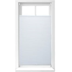 Relaxdays Store Vénitien Sans Perçage Volet Fenêtre Blanc Laisse Passer La Lumière, 90 X 210 Cm