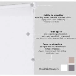 LUANCE Stagiaire Opaque 90x180cm - Blanc -Promos Store Boutique 52531734 3