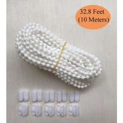 ECHOO (10 Mètres) Avec 10 Connecteurs Pour Store Enrouleur, Cordon De Chaîne à Perles, Cordon Vénitien Vertical Pour Store Enrouleur, Pièces De Rechange, Accessoires De Réparation (blanc) -Promos Store Boutique 52650533 4
