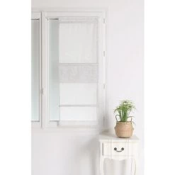HOMEMAISON Store Bateau En étamine Unie Blanc 60 X 180 Cm - Blanc