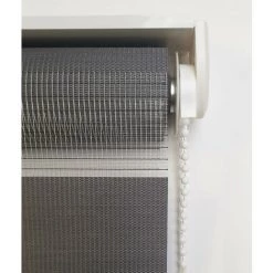 MADECOSTORE Lot De 2 Stores Jour Nuit Prêt-à-poser Sans Percer H190cm - Gris Anthracite - L55 X H190cm - Gris Anthracite -Promos Store Boutique 55427760 5