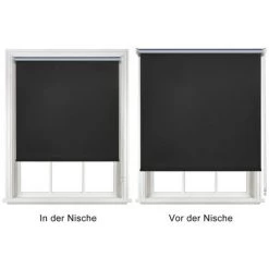 VINGO Stores Occultants 40x160cm Stores Klemmfix Stores Occultants Stores Fenêtre Protection De La Vie Privée à La Lumière Du Jour Avec Revêtement Sans Perçage Pour Fenêtres Et Portes Noir - Noir -Promos Store Boutique 55433202 4