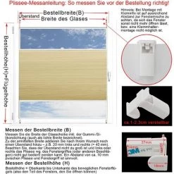 WOLTU Store Plissé Nid D'abeille.70x120cm Sans Perçage Avec Porte-Pince.Antisolaire Avec Feuille D'aluminium Intégrée.Blanc+Beige -Promos Store Boutique 55474627 4