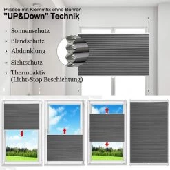 WOLTU Store Plissé Nid D'abeille.60x120cm Sans Perçage.Antisolaire Avec Feuille D'aluminium Intégrée.Blanc+Gris Foncé 8 WOLTU Store Plissé Nid D'abeille.60x120cm Sans Perçage.Antisolaire Avec Feuille D'aluminium Intégrée.Blanc+Gris Foncé -Promos Store Boutique 55474636 3