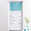 1001KDO POUR LA MAISON Un Store Droit à Passant - Rideau Voile Bicolore Blanc / Bleu Azur 60 X 180 Cm
