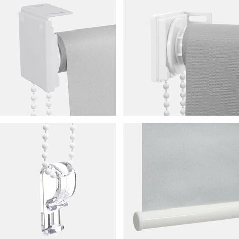 DéCOSHOP26 Store Enrouleur De Fenêtre Occultant Protection Solaire Store à Tirage Latéral 40x160cm Opaque Beige Rouge Blanc - Beige 6 DéCOSHOP26 Store Enrouleur De Fenêtre Occultant Protection Solaire Store à Tirage Latéral 40x160cm Opaque Beige Rouge Blanc - Beige – Image 4