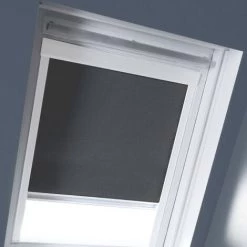 MADECOSTORE Store De Toit Occultant Cadre Blanc Compatible VELUX® - Gris Anthracite - L97 X HS08 - Gris Anthracite