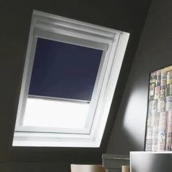MADECOSTORE Store De Toit Occultant Cadre Alu Compatible VELUX® K - Bleu Foncé - L55 X HCK04 - Bleu Foncé