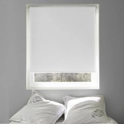 MADECOSTORE Store Enrouleur Occultant Uni H250cm - Blanc Perle - L154 X H250cm - Blanc Perle