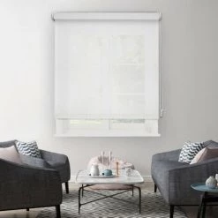 MADECOSTORE Store Enrouleur Tamisant H190cm - Blanc - L64 X H190cm - Blanc